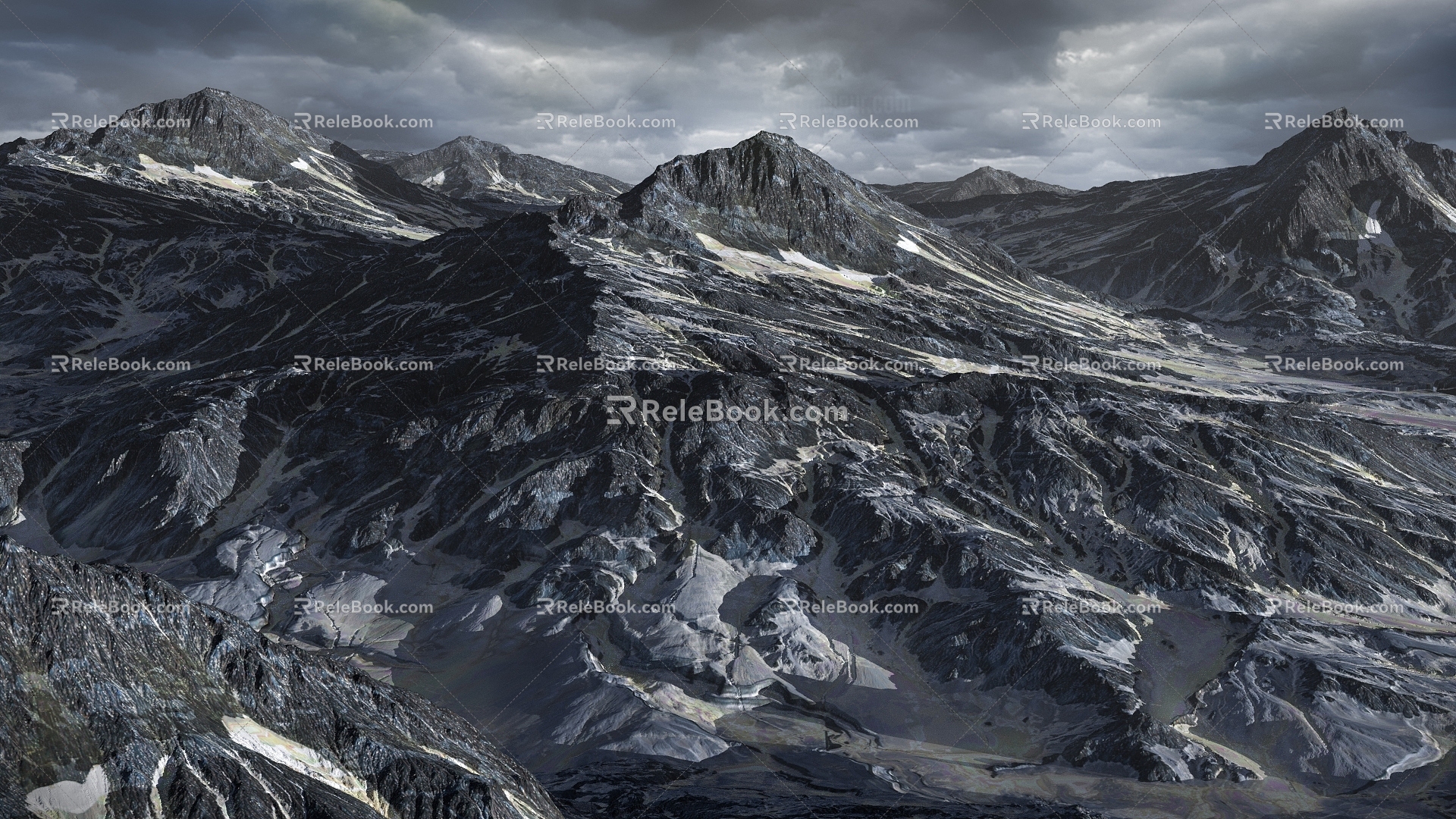 Snow Mountain Mountain Range 3d model