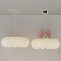 Cute Ceiling Light With Pink Bow Accents And White Cloud Shaped Lampshade For Kids Bedroom