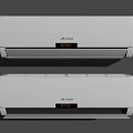 Two White Midea Wall Mounted Air Conditioners With Temperature