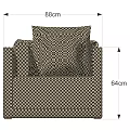 Modern Woven Single Sofa With Black Brown Checkerboard Pattern And Minimalist Design 3d model
