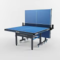 JOOLA Ping Pong Table With Blue Tabletop Black Frame Net And Rolling Wheels 3d model