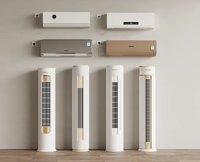 Modern Collection Of Wall Mounted And Floor Standing Air Conditioners 3d model