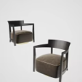 Elegant Modern Single Sofa With Wooden Frame Beige Cushion And Armrests Design