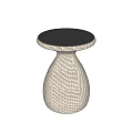 Woven Modern Coffee Table With Light Colored Rattan Design And Sturdy Base 3d model