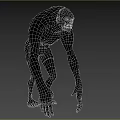 Hunched Menacing Creature With Pale Skin Bloodstained Body And Green Shorts Posture