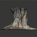 Natural Wooden Tree Stumps Decorative Piece With Roots Stones And Fallen Leaves