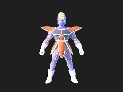 Frieza Game And Movie Character With Purple Body White Boots And Orange Armor 3d model