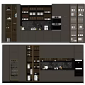 Sleek Modern Dark Gray Wine Cabinet With Glass Doors And Storage Shelves