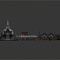 Traditional Architectural Complex Featuring Dome Structure With Red Roofs And Enclosure Walls