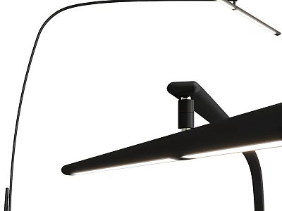 Modern Black Metal Floor Lamp With Adjustable Arm And LED Lighting For Interior Spaces 3d model