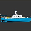 engineering ship industrial ship digging ship gold mining ship 3d model