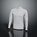 White Turtleneck Long Sleeve Top With Minimalist Design And Comfortable Fit