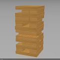 Children Enjoying Tall Stacked Wooden Blocks Toy Game for Playful Learning