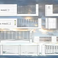 Modern Building Facade Design With Greenery Background Railings And Decorative Panels