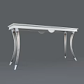 Elegant Modern Console Table With White Tabletop And Silver Metal Legs