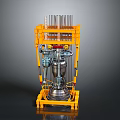 Industrial Mechanical Equipment With Yellow Frame And Multi Layer Silver Core Components