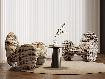 Modern Fabric Sofa Casual Single Sofa 3d model