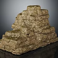 Natural Rocky Terrain Featuring Stepped Rock Structure And Moss Covered Surface