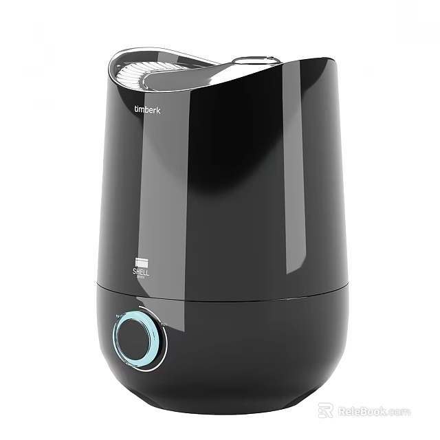 Smart Machine Humidifier With Black Design Transparent Panel And Control Knob 3d model 