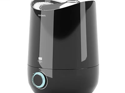 Smart Machine Humidifier With Black Design Transparent Panel And Control Knob 3d model