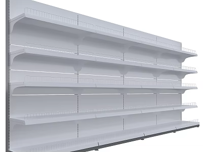 White Modern Retail Display Shelves With Multiple Open Layers And Metal Frame 3d model