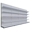 White Modern Retail Display Shelves With Multiple Open Layers And Metal Frame 3d model