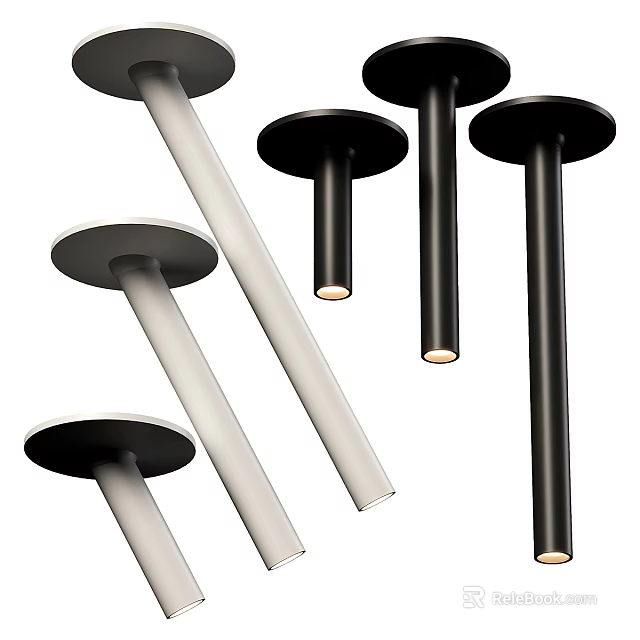 Modern Black And White Downlights And Spotlights With Sleek Design For Ceiling 3d model 