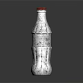 Classic Silver Beverage Bottle With Red Cap And Red Label Design 3d model