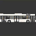 Modern White Public Transport Bus With Blue Seats And Large Windows