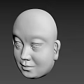 White Human Face Sculpture With Smooth Surface And Minimalist Design 3d model