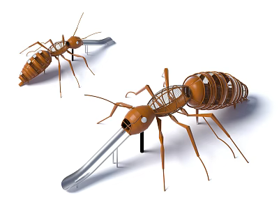 Children's Ant Shaped Outdoor Playground Equipment with Creative Fun Slide Design 3d model