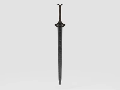 Medieval Sword With Intricate Hilt Design And Sharp Metal Blade 3d model