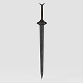 Medieval Sword With Intricate Hilt Design And Sharp Metal Blade 3d model