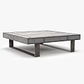 Modern Side Table With Metal Frame And Upholstered Gray Top Design 3d model