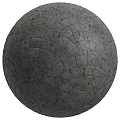 Gray Sphere With Textured Stone like Surface And Central Black Dividing Line