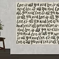 Canvas Wall Art With Love Is All You Need Quote And Decorative Elements