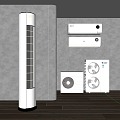 Vertical air conditioner wall-mounted air conditioner 3d model