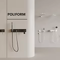 Poliform Modern Shower Systems With Black And White Wall Mounted Handheld And Overhead Designs