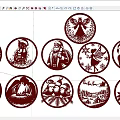 Round Red Christmas Paper Cut Decorations With Angel Santa Reindeer And Winter Scenes