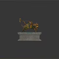 Yellow Green Mechanical Vehicle With Intricate Structure And Large Wheels On Stone Platform