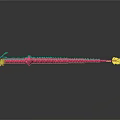 Colorful Dragon Decorative Model With Vibrant Pink Green And Yellow Details For