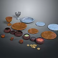Household Items Including Plates Bowls Cups And Containers With Various Shapes Materials And Textures