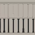 Various Architectural Columns Display On Upper And Lower Shelves With Classic Design