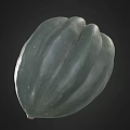 Fresh Green Pumpkin with Distinct Ribbed Texture as Healthy Organic Food Ingredient