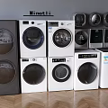 Minnetli Washing Machines With Various Front Loading Designs And White Gray Colors 3d model