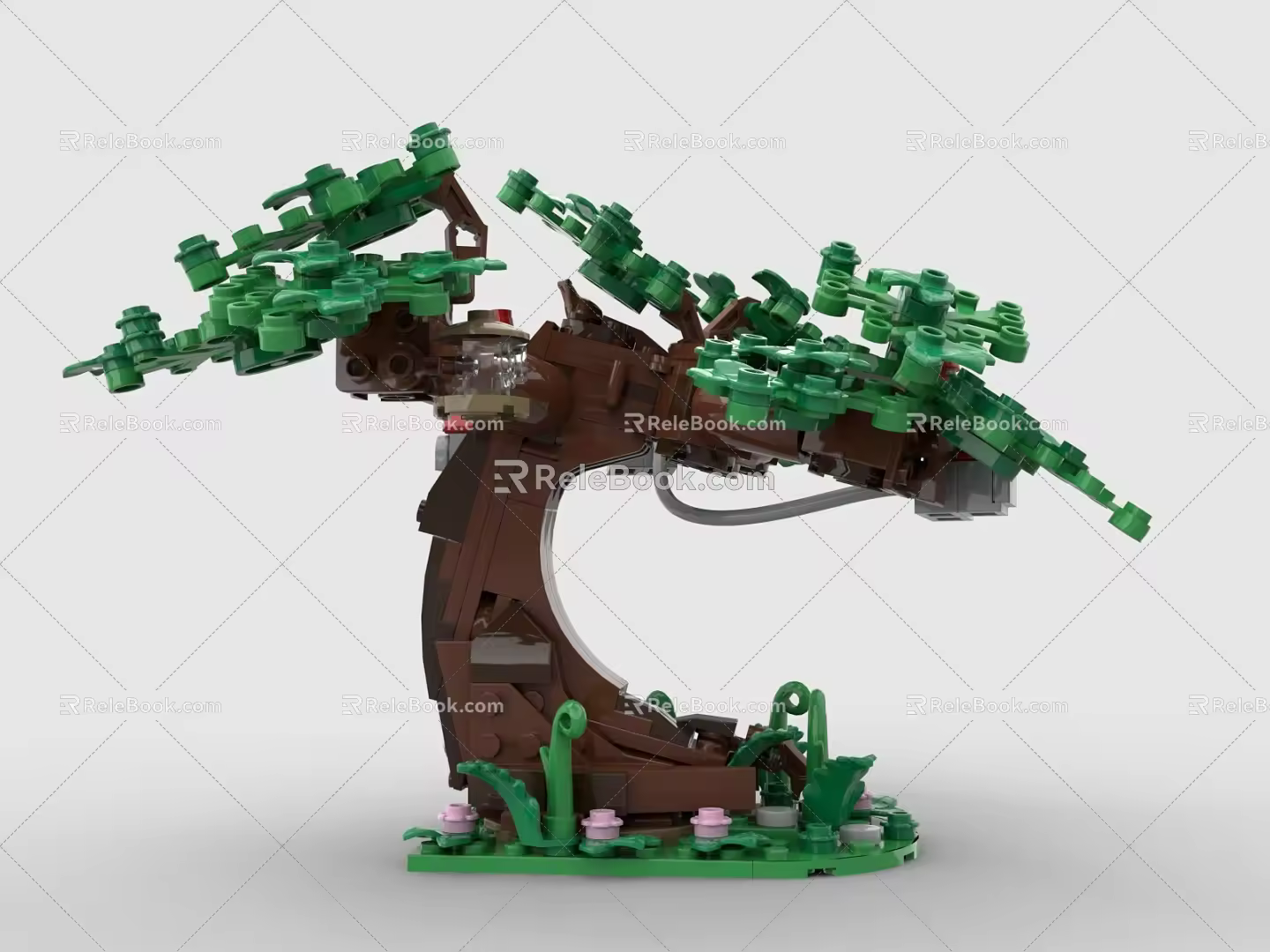 LEGO toy building blocks trees plants greening big trees 3d model