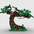 LEGO toy building blocks trees plants greening big trees 3d model