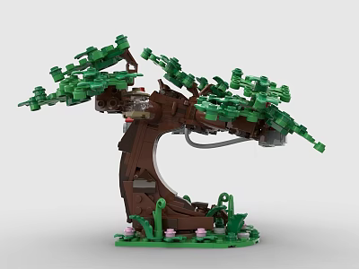 LEGO toy building blocks trees plants greening big trees 3d model