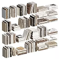 Diverse Stacked Books And Magazines Collection With Mixed Covers Sizes And Colors