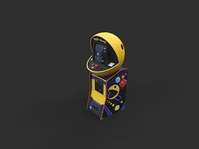 Yellow Arcade Machine Entertainment Appliance With Vibrant Design And Retro Gaming Features 3d model